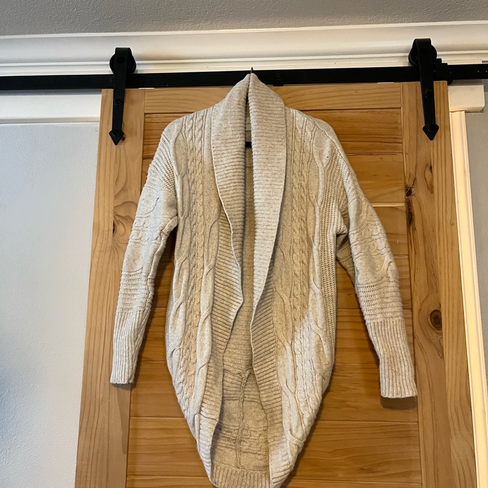 Pink Rose Cream Cable Knit Cardigan